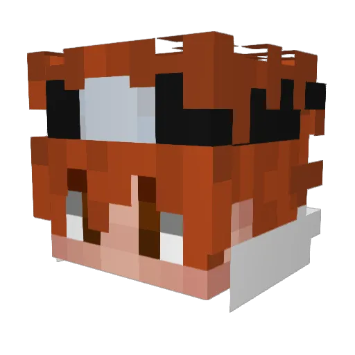Pramussy Minecraft avatar head, 3D render
