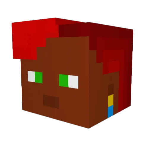 Prani Minecraft avatar head, 3D render