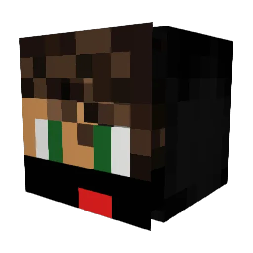 PrankPup Minecraft avatar head, 3D render