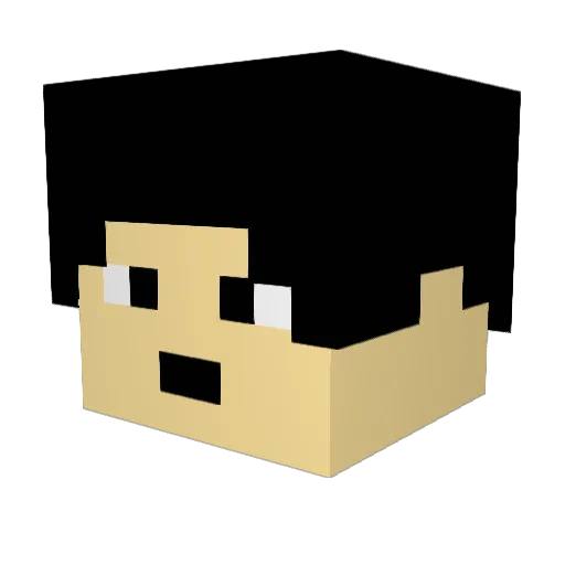 Pranksterblue Minecraft avatar head, 3D render