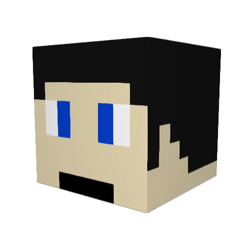 Prans124 Minecraft avatar head, 3D render