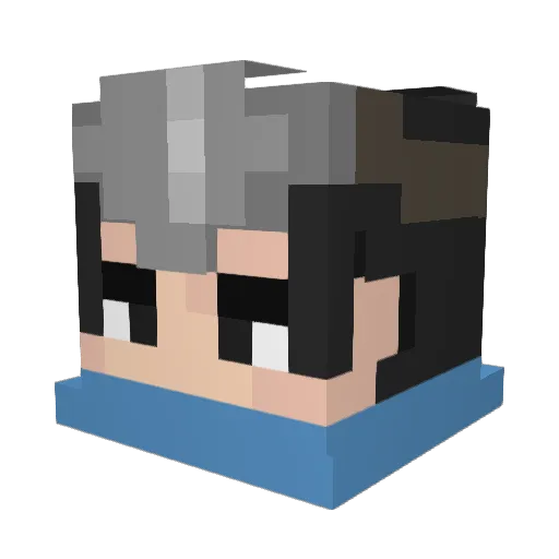 Praseve Minecraft avatar head, 3D render