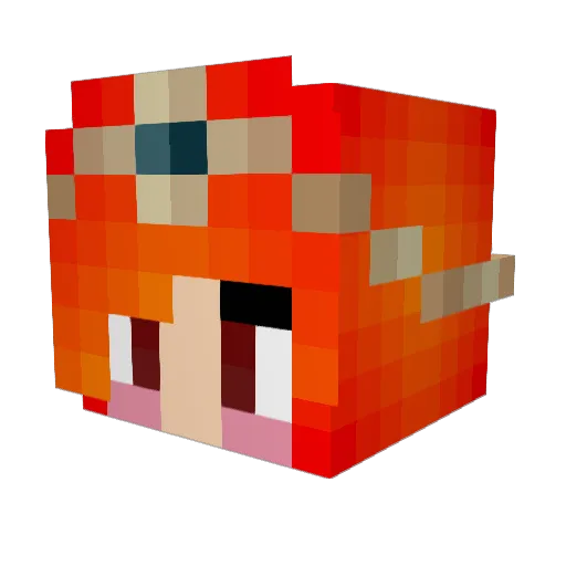Prasiolith Minecraft avatar head, 3D render