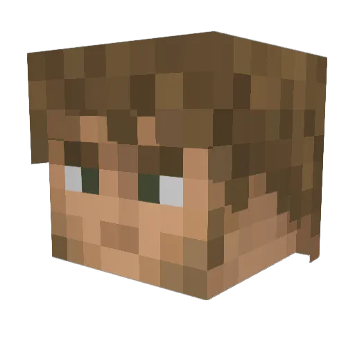 Pratko Minecraft avatar head, 3D render