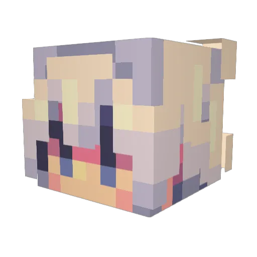 Prauss Minecraft avatar head, 3D render