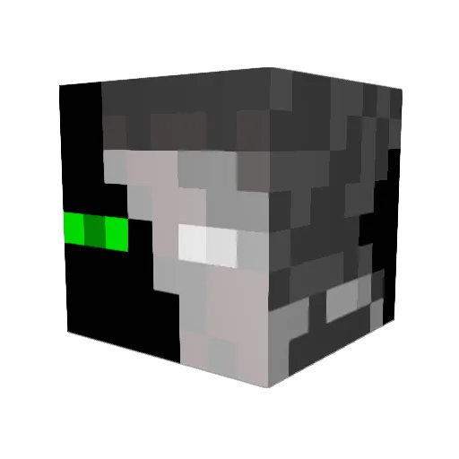 Prawer Minecraft avatar head, 3D render