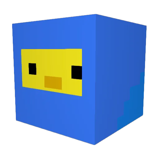 PrawnSauce Minecraft avatar head, 3D render