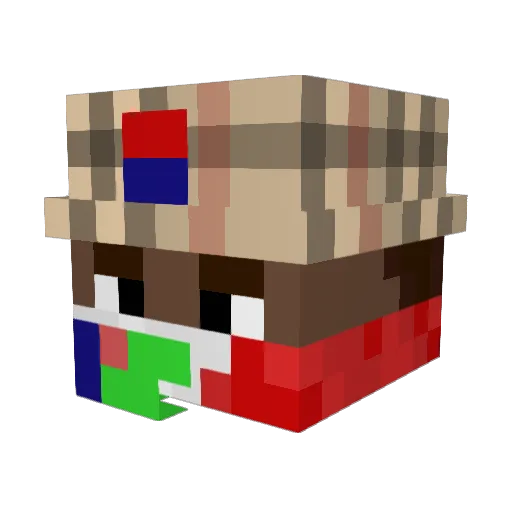 PrayForHaiti Minecraft avatar head, 3D render