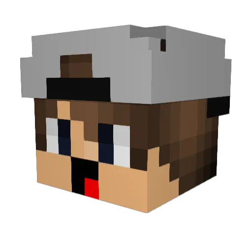Praysen Minecraft avatar head, 3D render
