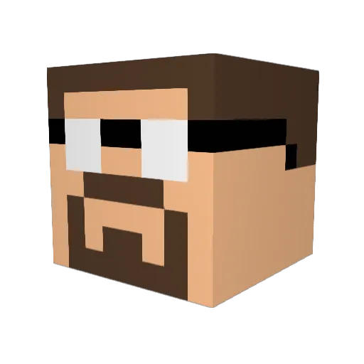 Pre11 Minecraft avatar head, 3D render