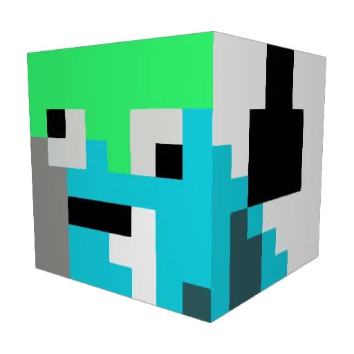 PreFresh Minecraft avatar head, 3D render