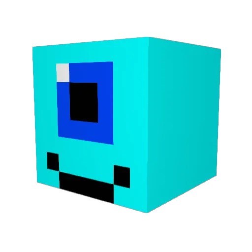 PreOccudied Minecraft avatar head, 3D render