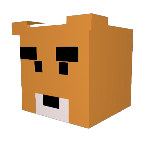 PreaseP Minecraft avatar head, 3D render
