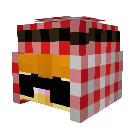 PreasyLive Minecraft avatar head, 3D render