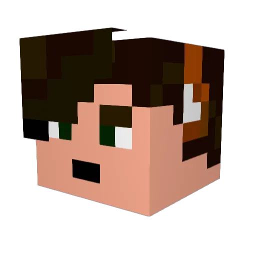 PreblePride Minecraft avatar head, 3D render