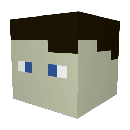 Precel13 Minecraft avatar head, 3D render
