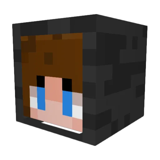 PreciousBread Minecraft avatar head, 3D render