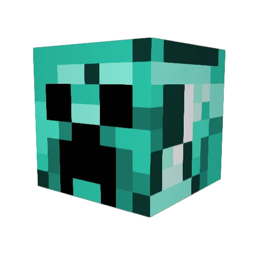 Precipitations Minecraft avatar head, 3D render