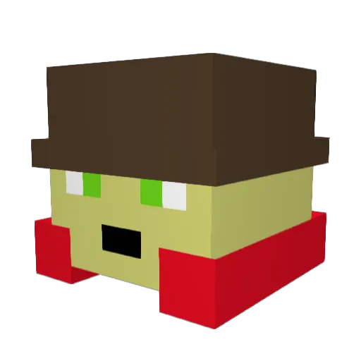 Pred53 Minecraft avatar head, 3D render