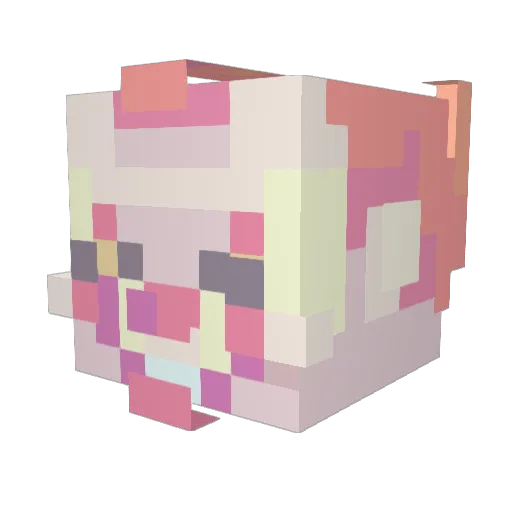 Predation Minecraft avatar head, 3D render