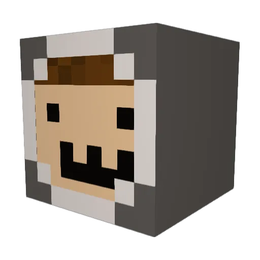 Predator2 Minecraft avatar head, 3D render