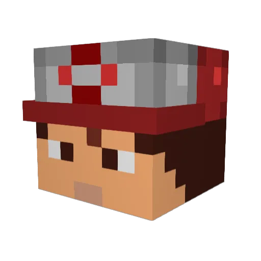 Predaxer Minecraft avatar head, 3D render