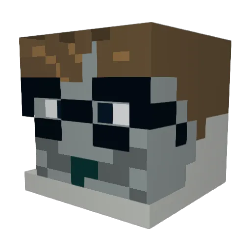 Predo45 Minecraft avatar head, 3D render