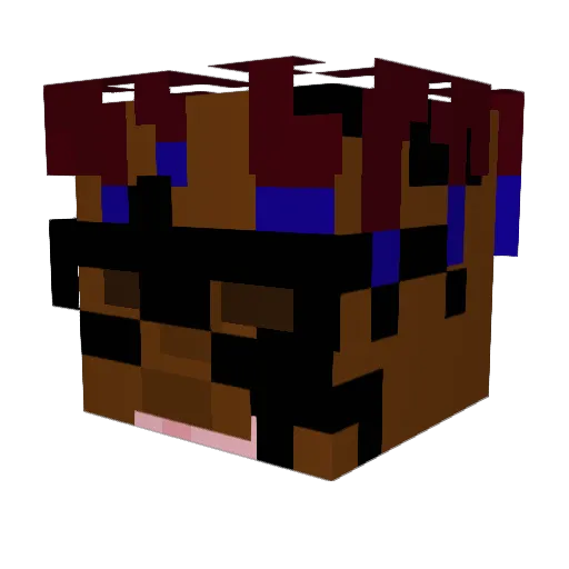 PredzxX Minecraft avatar head, 3D render