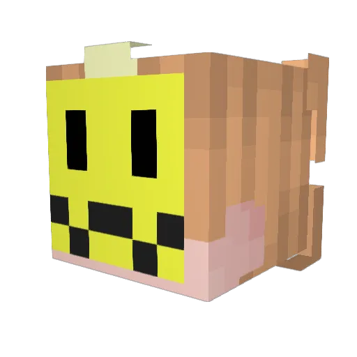 Preficks Minecraft avatar head, 3D render