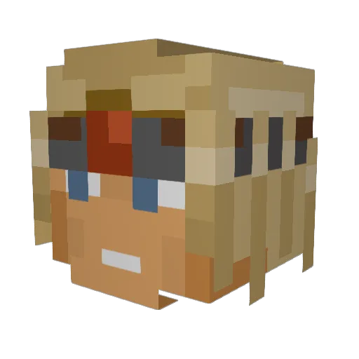 Prefontain Minecraft avatar head, 3D render