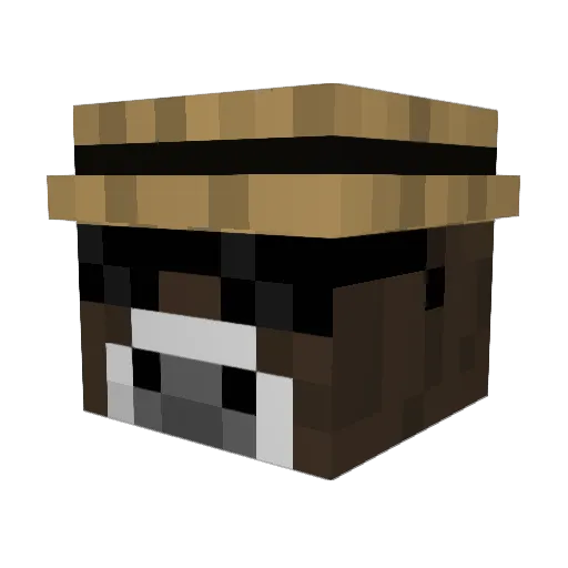 Premium_cow Minecraft avatar head, 3D render