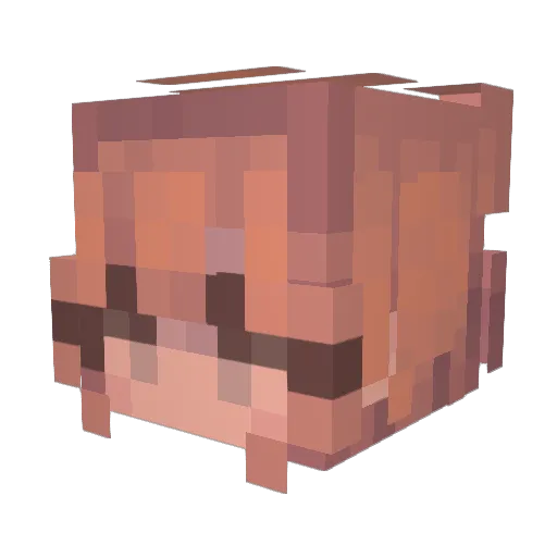 Preposterouss Minecraft avatar head, 3D render
