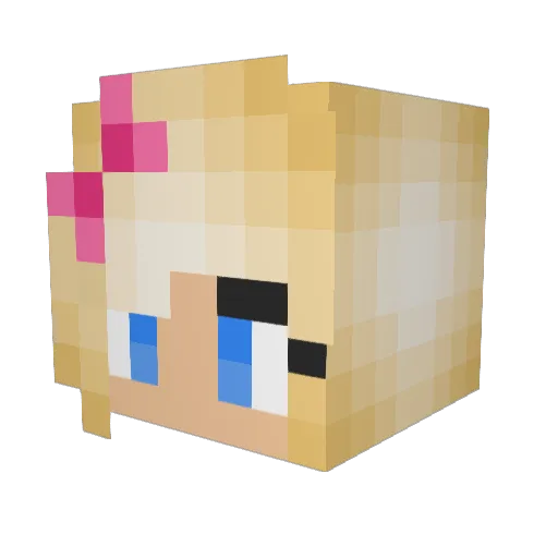 PreppyPrincess Minecraft avatar head, 3D render