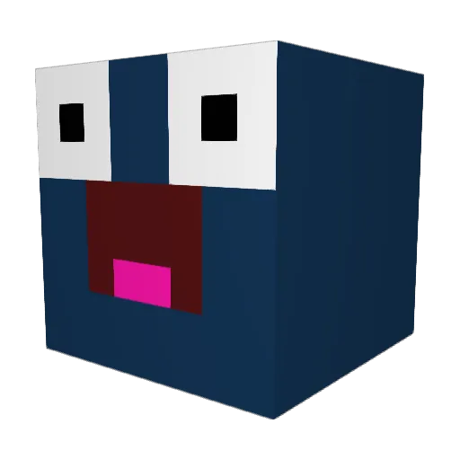 Prequill Minecraft avatar head, 3D render
