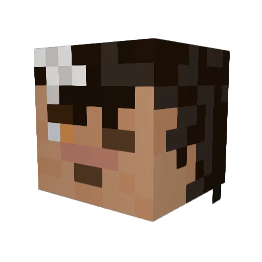 Prerax Minecraft avatar head, 3D render