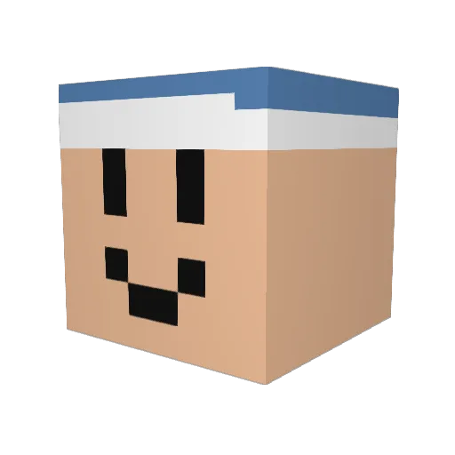 Presanity Minecraft avatar head, 3D render