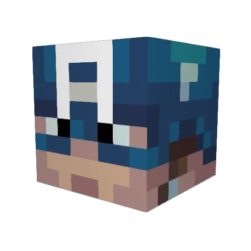 PrestHole Minecraft avatar head, 3D render