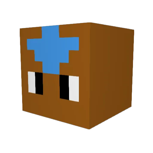 PrestworldYT Minecraft avatar head, 3D render