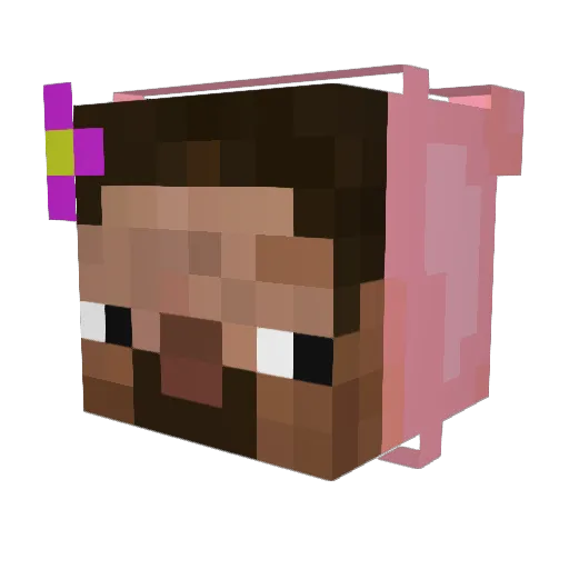 Presumably Minecraft avatar head, 3D render