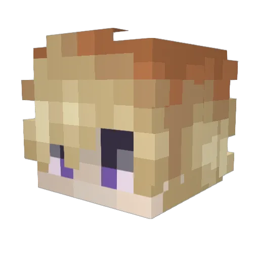 Pretension Minecraft avatar head, 3D render