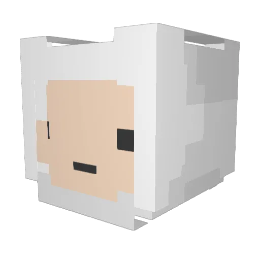 Prettie Minecraft avatar head, 3D render