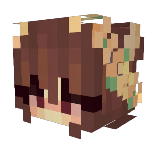 Prettified Minecraft avatar head, 3D render