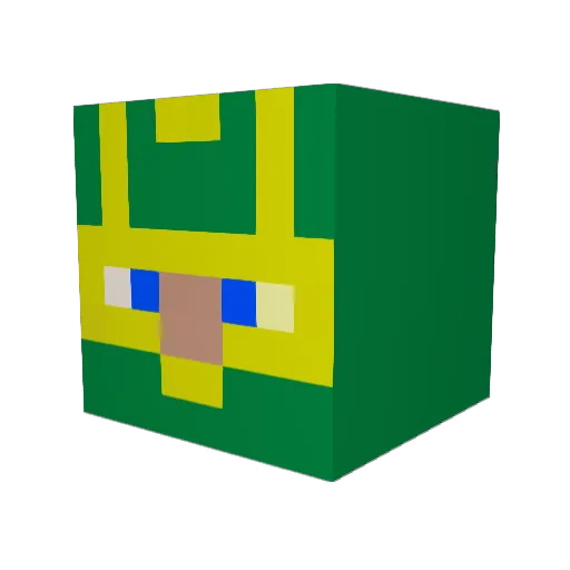 Pretto Minecraft avatar head, 3D render