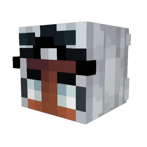 PrettyBasher Minecraft avatar head, 3D render