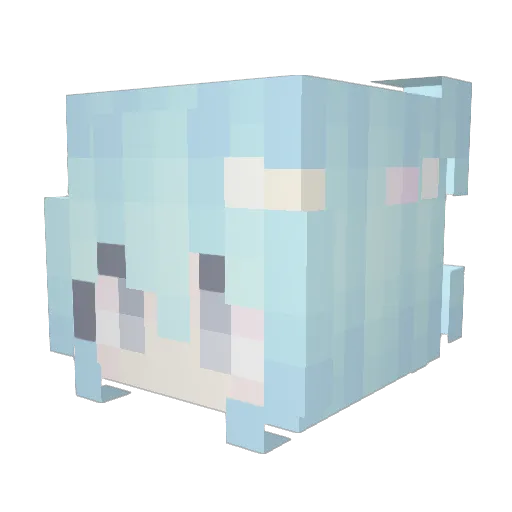 PrettyCruel Minecraft avatar head, 3D render