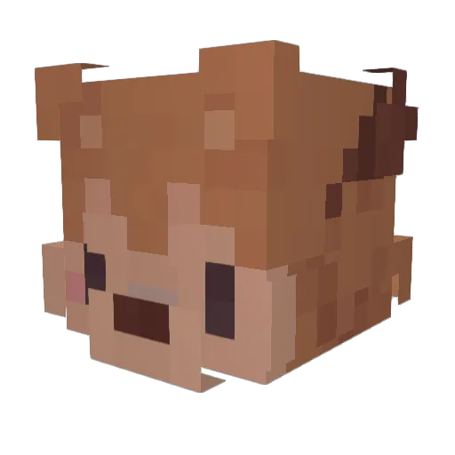 PrettyCrummy Minecraft avatar head, 3D render