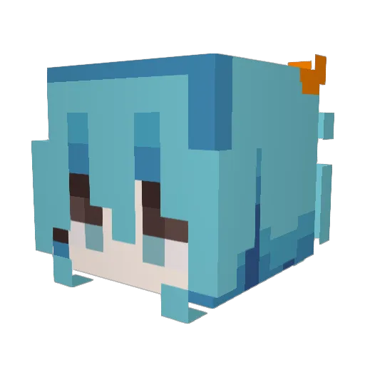 PrettyEgirl Minecraft avatar head, 3D render