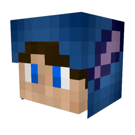 PrettyFlash Minecraft avatar head, 3D render