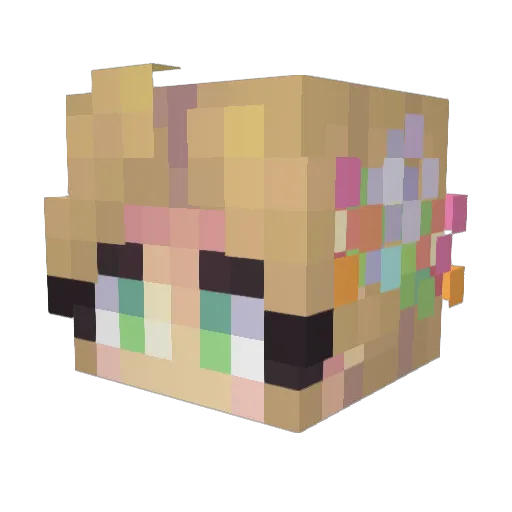PrettyMaya Minecraft avatar head, 3D render