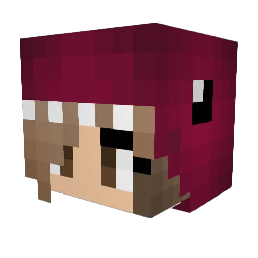 PrettyPaula Minecraft avatar head, 3D render